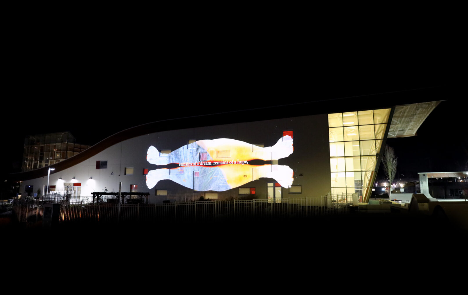 Body as Border: Traces and Flow of Connections (2022) prOphecy sun, Freya Zinovieff, Gabriela Aceves Sepúlveda and Steve DiPaola. Installed at Urban Screen, Surrey, B.C.